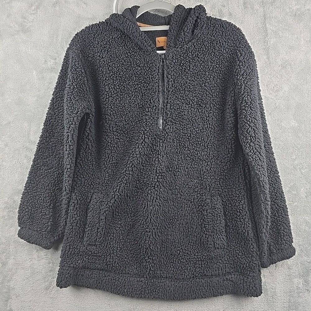 Koolaburra by UGG Sherpa Hoodie Womens XS Black Pullover Kangroo Pocket